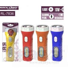 OkaeYa Rock Light RL-7836 10 Watt Recharable Torch Sliding Plug