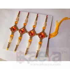 OkaeYa Beautiful orange Stone Rakhi for Brothers (1 Pcs)