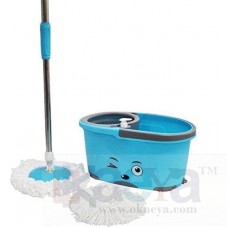 OkaeYa Unique Floor Wheel Mop 360° Ship Shaped Bucket with Microfiber Spin Rotating Head