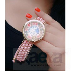 OkaeYa Pink Color Bracelet Watch for Girls