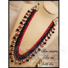 OkaeYa Jemi Precious Red and Bottle Blue Pendent for Women