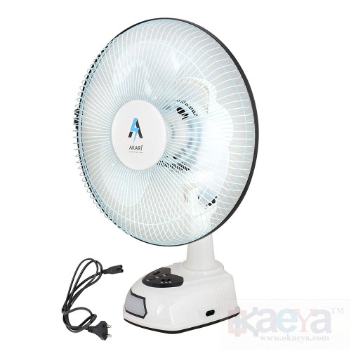 OkaeYa Akari Ak8012 12" Rechargeable Ac/Dc Table Fan with Emergency