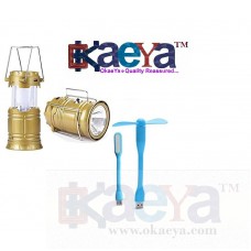 OkaeYa LED Solar Emergency Light Bulb (Lantern)-Travel Camping Lantern With  Flexible USB LED Flash Light & USB Mini Fan For Laptop/Desktop/ Powerbank
