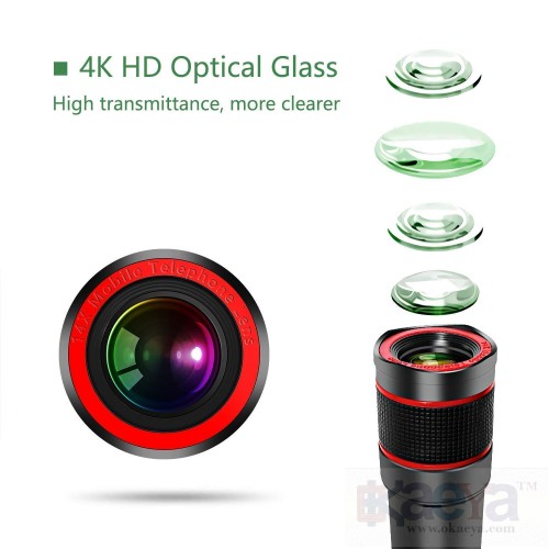 OkaeYa 14X Mobile Lens Blur Background Effect Telescope HD Lens Kit with  DSLR Adjustable Focus HD